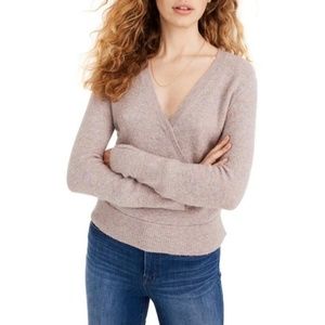 NWT ✨MADEWELL✨ Wrap Front Coziest Yarn Pullover Sweater in Heather Boysenberry